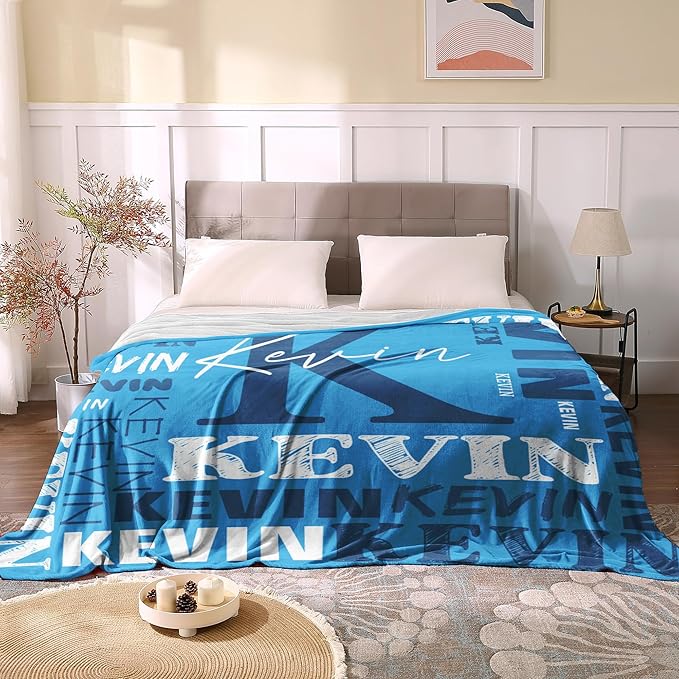 Personalized Blankets for Teen Girls Boys - Printed in USA, Custom Blanket with Kids Names, Ultra-Soft Flannel Monogrammed Baby Throws Blankets, Customized Christmas Brithday Gifts for Adults