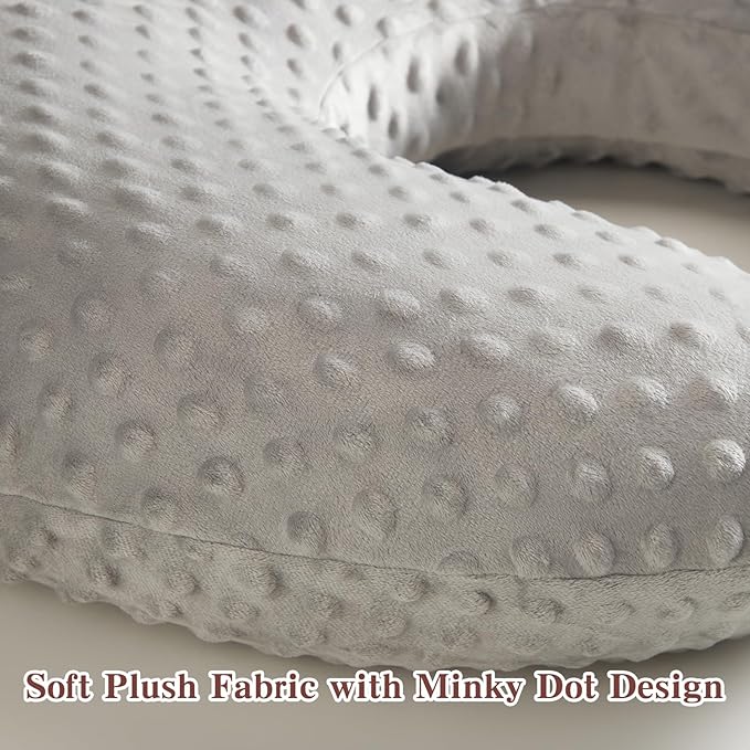 Reading Pillow for Gaming Reading Crochet, U Shaped Arm Support Pillow with Removable Cover Reducing Arching Neck for Adult Reading and Working Sitting on Bed Sofa for Arm Rest (Grey)