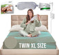 Earth Grounding Sheets Twin XL Size with 12% Silver Fiber & 4% Silk & 84% Organic Cotton - Green - Grounded Well Bed Sheet - Conductive Fitted Sheet for Better Sleep