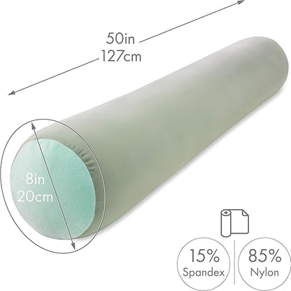Case Only - Body Pillow Cover Stylish Silky Super Soft - 85% Spandex/ 15% Nylon, Beauty - Anti Wrinkle, Anti Aging Prevention - Breathable Pillowcase Design - Gentle on Hair Size 48 X 8, Cadet Grey