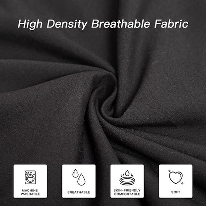DOWNCOOL Luxury Full Body Pillow Insert with Fiber Cover - Ultra Soft Body Pillow for Sleeping - Breathable Long Bed Pillow Insert, 20"x54"(Black, with Cover)