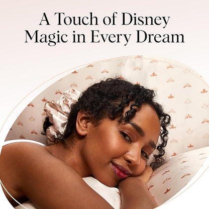 Kitsch & Disney Desert Crown Satin Pillowcase with Zipper – Soft Cooling, Better Than Silk Pillowcase, Disney Design for Kids Rooms & Toddler Bed Time Pillow Case – Queen/Standard 19x26
