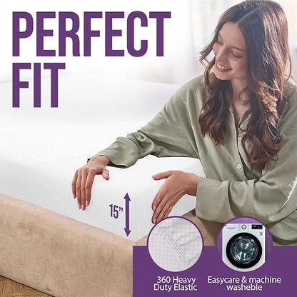 Earth Grounding Sheets Twin Size with 12% Silver Fiber & 4% Silk & 84% Cotton - White - SGS Quality Certified Grounded Well Bed Sheet - Conductive Fitted Sheet for Better Sleep