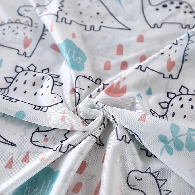 SDIII Dinosaur Comforter Full 3 Pieces, Silky Breathable Microfiber and Spandex, Cute Full Size Dinosaur Bedding Set for Boys Girls Kids and Teens
