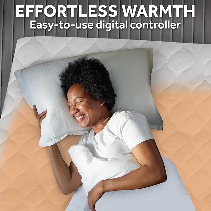 Sunbeam Restful Quilted Water Resistant Heated Mattress Pad - Twin