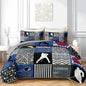QOOMO Ice Hockey Quilt Set King Size,Sports Bedspread Coverlet Set,Ice Hockey Player 3Pcs Bedding Set Printed Quilt with 2 Pillowcases,Soft and Lightweight,for All Seasons