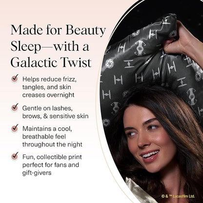 Kitsch x Star Wars Galactic Empire Satin Pillowcase | Satin Pillowcase with Zipper, Better Than Silk Pillowcase | Frizz-Reducing Pillow Case for Hair & Skin Care, Cooling & Breathable - King