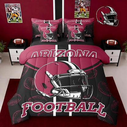 Feelyou Football Comforter Set King Size 7 Pieces Ball Games Bedding Set for Kids Boys Girls Rugby Bed in a BagFootball Bedroom Decor Rugby Sports