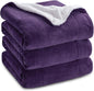 Bedsure GentleSoft Sherpa Fleece Blankets King Size for Bed - Thick and Warm Throw Gifts for Women and Girls, Soft Fuzzy Plush King Christmas Blanket for Winter, Purple, 108x90 Inches