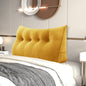 Headboard Wedge Pillow Large Bolster Reading Pillows for Sitting in Bed Adult， Velvet Triangular Cushion Backrest Lumbar Back Support Upholstered Daybed Sit Up Book Pillows（Yellow, Full）