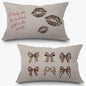 Coquette Leopard Bow Lips Pillow Covers 12x20 Set of 2, Leopard Room Decor, Trendy Preppy Cheetah Print Bows Lips Decorative Lumbar Pillow Covers for Girls Bedroom Dorm Apartment