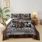 Brown Western Cowboy Comforters Full Size，Boys Full Size Bedding Set Cowboy Themed，with 1 Comforter with 2 Pillow Case，Western Bedroom Decor for Boys Men Kids
