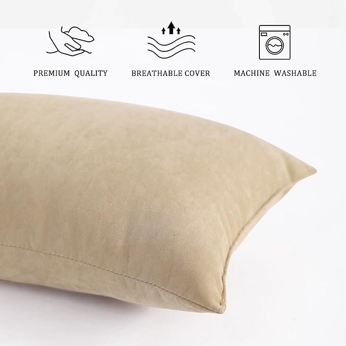 BEDSUM 2 Pack Tiny Pillows, 11"x7" Microfiber Mini Pillow for Travel, Dogs, Cats, Soft and Machine Washable Small Pillows for Neck, Wrist, and Knee Comfort, Taupe