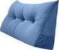 Triangular Reading Bed Rest Pillow Large Bolster Cushion Headboard Backrest Wedge Pillow with Removable Cover and Two Large Side Pockets (Steel Blue, 47 x 8 x 20 inches)