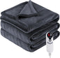 Electric Heated Blanket Throw Size 50" x 60" Heated Throw with 6 Heating Levels & 3 Hours Auto Off, Machine Washable, Dark Gray