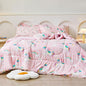 Mooreeke Twin Size Comforter Sets for Girls Kids, 6 Pieces Bed in a Bag Heart Rainbow Unicorn Bedding Comforter Sheet Set with Shams and Decorative Toy Pillow, Ultral Soft Microfiber Kids Bed Set