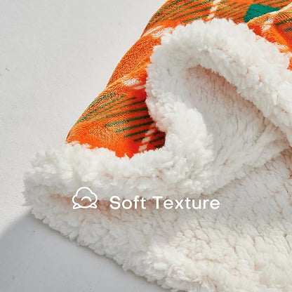 Electric Heated Blanket Full Size 72"x84" Microplush & Sherpa Fabric, Machine Washable 4 Heat Settings & 10 Hours Auto Off - Orange
