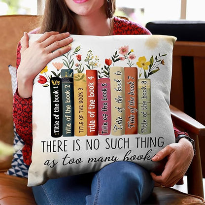 Hyturtle Personalized Book's Title Pillow (Insert Included) Gifts for Book Lovers, Reading Club Librarian Gifts for Girls Women on Birthday Christmas, Custom Name Couch Cushion Decor Throw Pillow