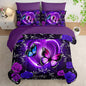 Purple Butterfly Comforter Set 7 Piece King Size Bed in A Bag,Dreamy Butterfly Bedding for Girls Room Decor,Soft Microfiber Comforter with Fitted Sheet,Flat Sheet, Pillowcases & Shams