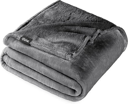 Bare Home Fleece Blanket - Full/Queen - Ultra-Soft Lightweight for Bed, Sofa, and Couch - Luxury Microplush - Cozy Warm Blanket (Full/Queen, Grey)