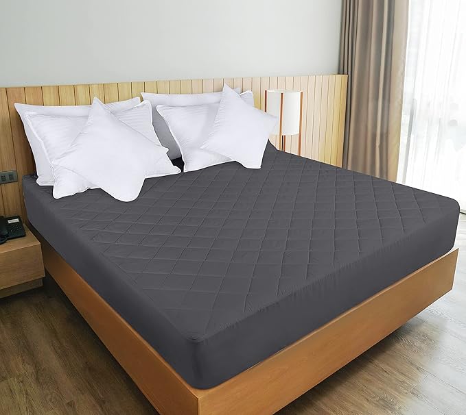 Utopia Bedding Quilted Fitted Mattress Pad, Full Size, Elastic Fitted Mattress Topper Protector and Cover with Deep Pocket Stretches up to 16 Inches, Machine Washable (Grey)