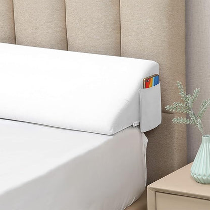 Vekkia Cal King Size Bed Wedge Pillow Gap Filler/Headboard Pillow/Mattress Wedge to Fill Gap (0-6") Between Headboard and Mattress (White 72"x10"x6")