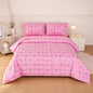 MWMWMW 5 PCS Pink Butterfly Comforter Set Queen, Girls Butterfly Bedding Set Queen, Girls Pink Comforter Sets with 1 Comforter, 1 Flat Sheet, 1 Fitted Sheet & 2 Pillowcases