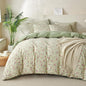 Jane yre Floral King Duvet Cover Soft Brushed Microfiber Crinkle Gauze 3 Pieces Floral Bedding Set for All-Season, Garden Vintage Style Duvet Cover with Zipper Closure, Luxury Breathable Comfy