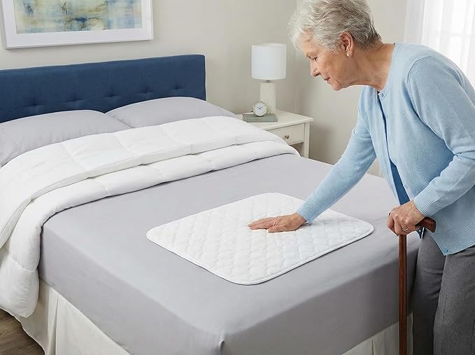 RMS Ultra Soft 4-Layer Washable and Reusable Incontinence Bed Pad - Waterproof Bed Pads, 18"X24" (3 Pack)