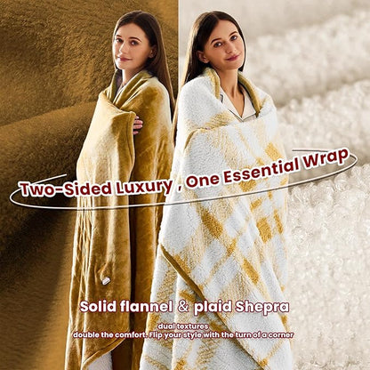 Heated Electric Blanket Queen Size - 84"x90" Flannel Heating Blanket with 10 Heating Levels & 5 Time Settings Over-Heat Protection, Winter Warmer for Adults with ETL Certification（Ivory）