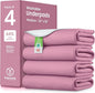 IMPROVIA® Washable Underpads, Heavy Absorbency Reusable Incontinence Pads for Kids, Adults, Elderly, and Pets, Waterproof Protection Floor (Pink and White, 34" x 36" - Pack of 4)