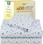 California Design Den Deep Pocket Twin Sheets Set - 400 Thread Count Sateen, Natural 100% Cotton Sheets, and Durable Bedding Set - Blooming Meadows