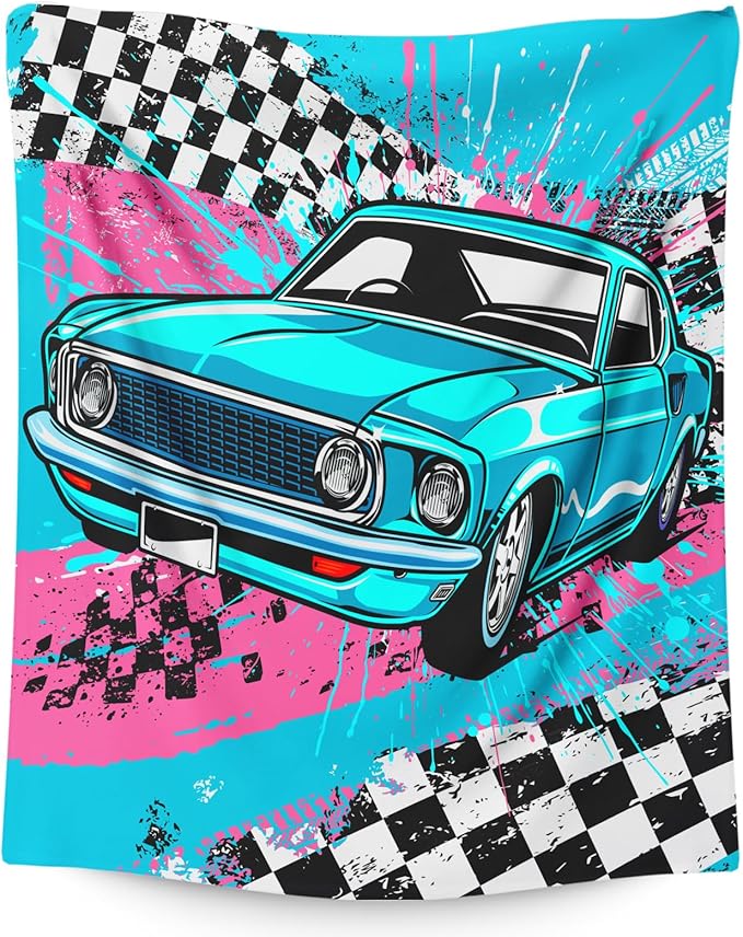 Boys Blanket Gifts Cars Blankets for Kids Toddlers Boys - 30" x 40" Cute Car Themed Soft Lightweight Flannel Throws for Couch, Sofa, Bed, Office, Travel