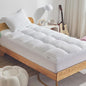 SLEEP ZONE Mattress Topper Twin Size, Extra Thick Fitted Mattress Pad for Back Pain, Plush and Support Mattress Cover, Deep Pockets Mattress Protector, Hotel Quality (White, Twin)