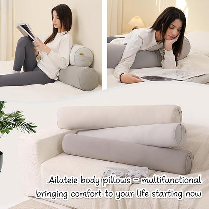 Cuddle Pillow – Body Pillow for Adults, Long Bolster Pillow for Bed, Soft & Supportive for Restful Sleep,39 x 7.87 Inches,Zinc Gray