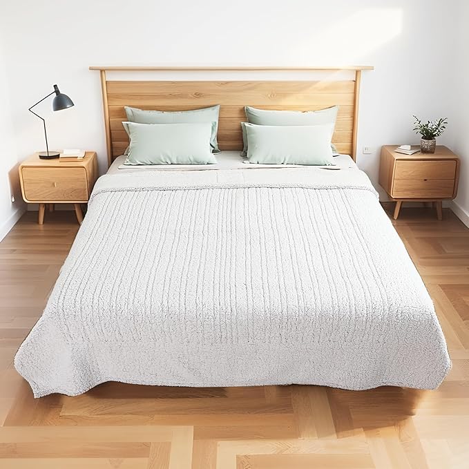 Electric Heated Blanket Full Size 72"×84" with 6 Heating Levels & 1-10Hs Auto Off, Heating Blanket Double Sided Sherpa, Fast Heating, Machine Washable for Christmas Gift - Light Gradient Blue