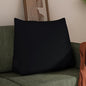 WOWMAX Back Pillow for Bed Sitting up-Bed Wedge Pillow Back Support Pillows for Bed & Sofa Couch, 85% Linen 15% Cotton Blend, Black