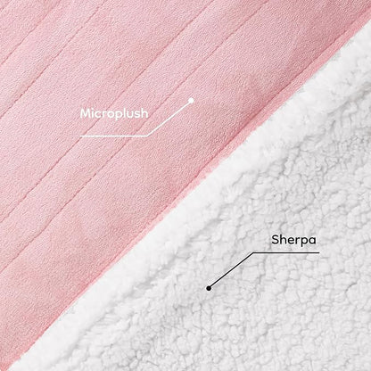 Electric Heated Blanket Full Size - 72"x84", Soft Flannel Heating Blanket, 10 Heating Levels, 1-12 H Auto Shut Off, Breathable Warm and Washable for Bed, Light Pink