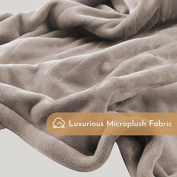 Electric Heated Blanket 72"x84" Full Size Microplush Cover Blanket 4 Heat Settings & 10 Hours Auto Off, Cozy & Warm for All Night, Machine Washable, Linen