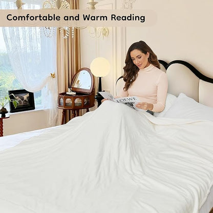 Electric Heated Blanket King Size 90×100, Comfortable & Luxurious Flannel, 4 Heating Levels & 10 H Auto Shut Off, Purple