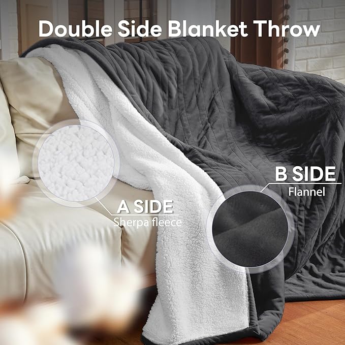 Heated Blanket Electric Blanket Throw 60"x50" Fast Heating Electric Blanket with 12 Hours Auto-Off and 6 Heating Settings Overheat Protection Cozy Soft Flannel Heated Throw Blanket ETL Certificated