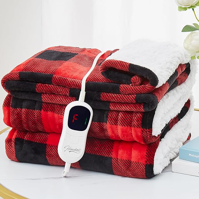 HomeMate Electric Blanket Heated Full Size - 72“x84“ Ultra Soft Cozy Flannel Heating Blanket with 10 Fast Heat Levels 8 Hours Auto Off Over-Heated Protection ETL Certification Keep Warm in Home Office
