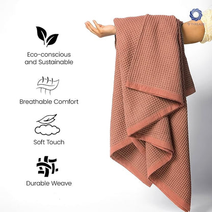 100% Long Staple Cotton Waffle Multipurpose Blanket | Soft & Breathable, Lightweight All-Season Throw for Bed/Couch/Sofa | Machine Washable | (Waffle-Coffee, Queen (U.S. Standard))