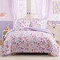 Full Size Comforter Sets for Girls, Butterfly Botanical Flowers Bedding Set, All Season Kids Bed in a Bag 7 Pieces with Sheets, Pillowcases & Shams