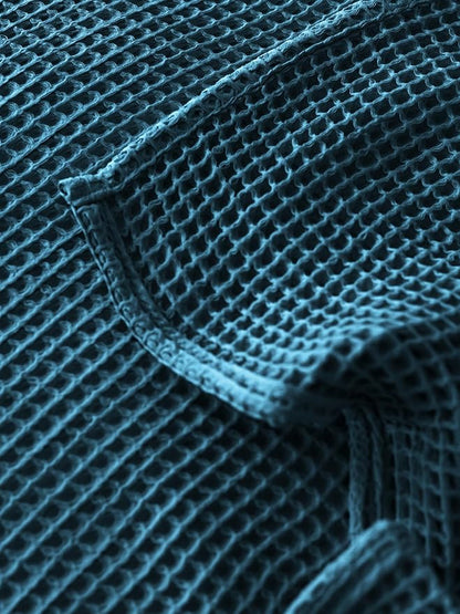 Premium Waffle Blanket Twin Size Blue - Luxury, Pure 100% Turkish Cotton, Light and Airy Waffle Weave All-Season Quilt - Luxury Decorative Bedspread (Indigo Blue, Twin 63" x 91" Inch)