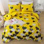 Caressma Farmhouse Yellow King Size Comforter Set 3 Pieces Bedding Set with Black Heart All Season Fluffy Soft Lightweight(1 Comforter & 2 Pillowshams)