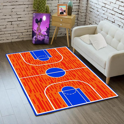 Basketball Court Rug for Boys Bedroom Kids Carpet Sports Rugs for Boys Bedroom Sports Carpet for Kids Room Decor Floor Mat, 2x3 Feet