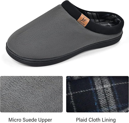 Memory Foam Mens Slippers Slip-On Comfy House Slippers for Men Indoor Outdoor Non-Slip Warm Winter Men’s Bedroom Slippers Size
