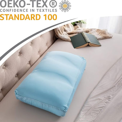 Cover Only for Premium Microbead Bed Pillow, Large Extra Smooth - Ultra Comfortable Sleep with Silk Like Anti Aging Cover 85% Spandex/ 15% Nylon Breathable, Cooling Sweet Baby Blue