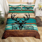 Castle Fairy Farmhouse Rustic Queen Duvet Cover for Kids Boys,Hunting Deer Antlers Skull Bedding Set with 2 Pillowcases Comforter Cover,Retro Animal Hunter Bed Spread Quilt Cover 3pcs,Modern